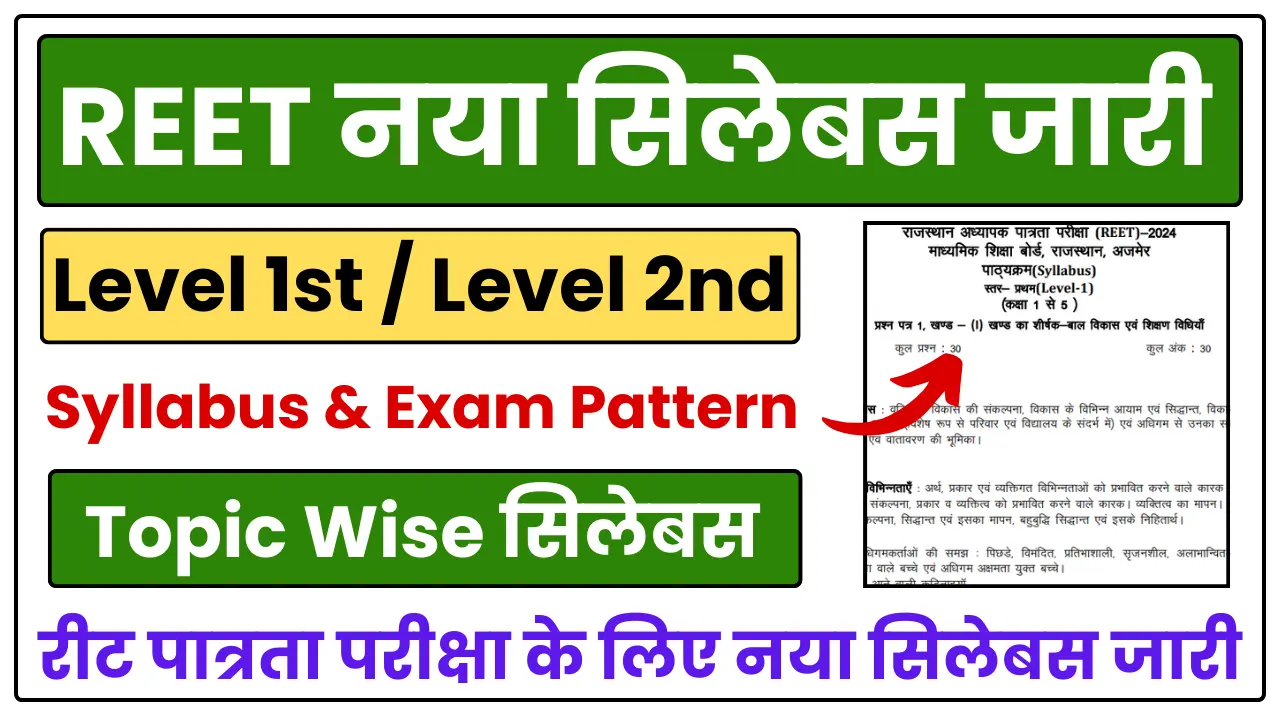 Rajasthan REET New Syllabus 2024