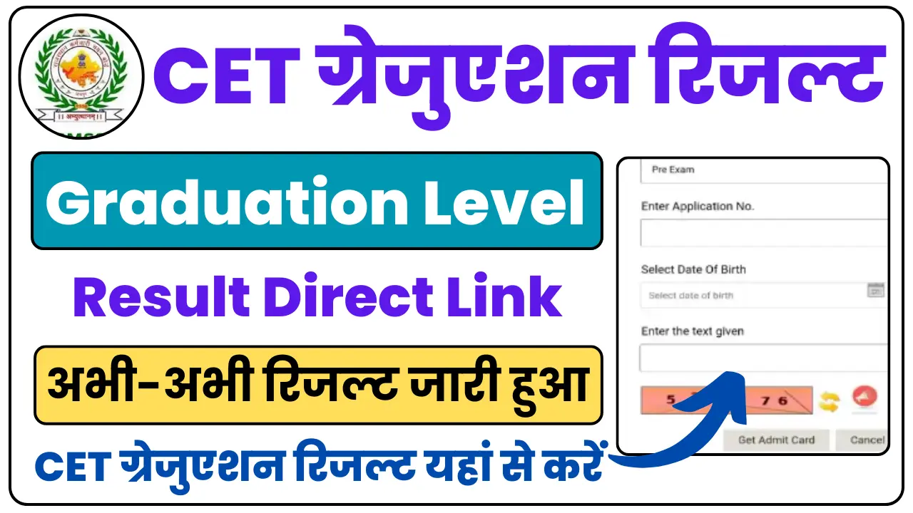 Rajasthan CET Graduation Level Result 2025