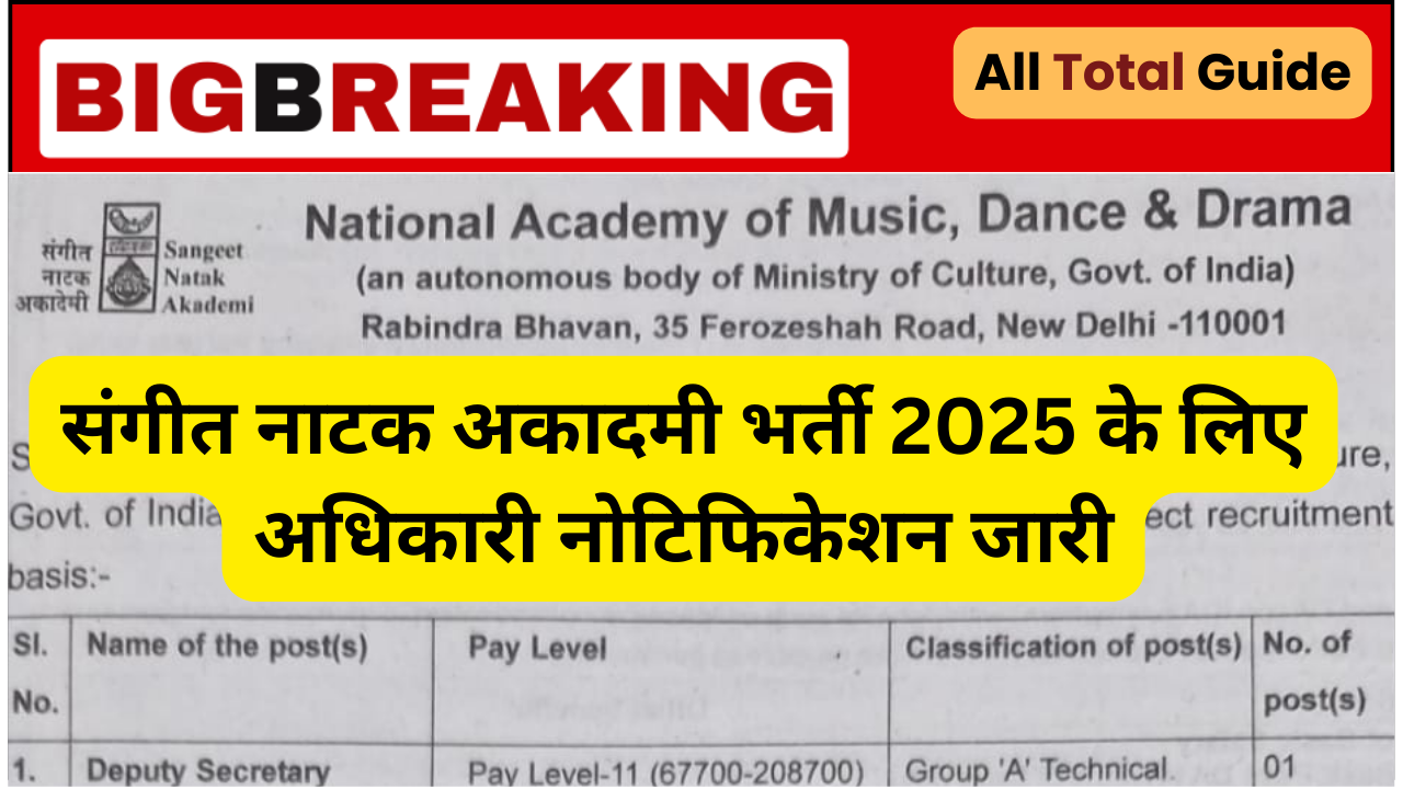 Sangeet Natak Akademi Recruitment 2025