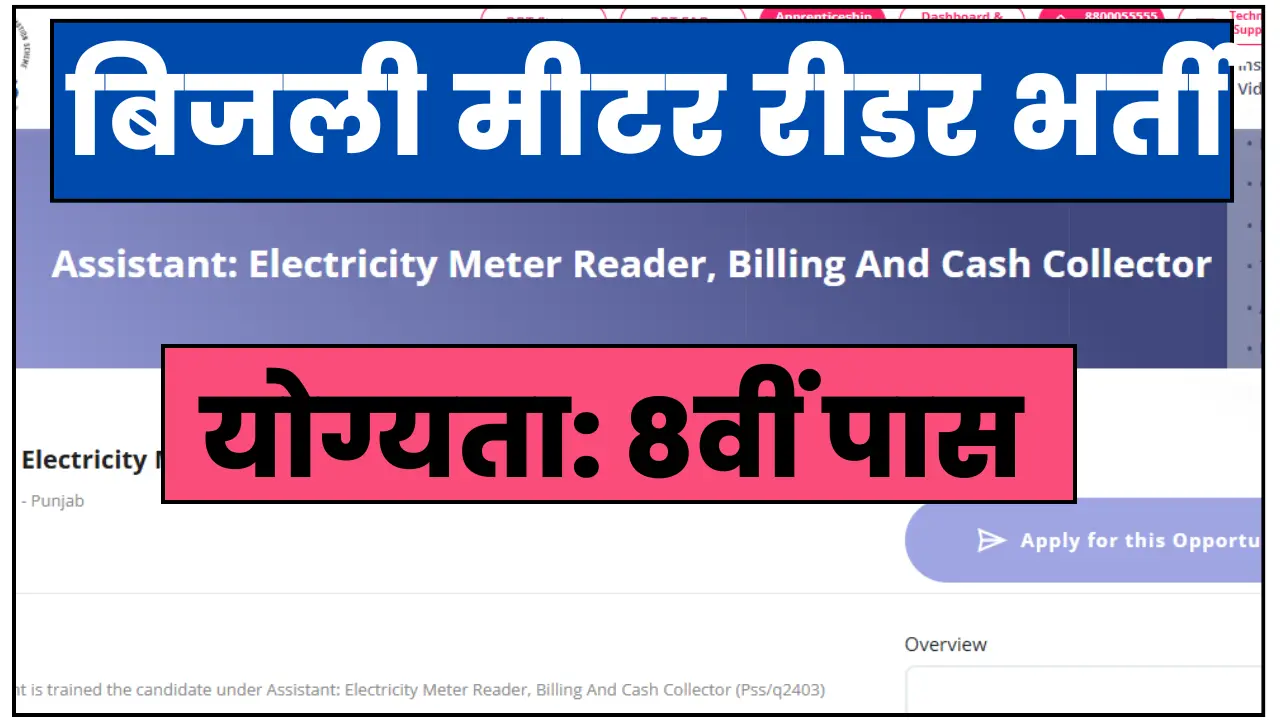 Electricity Meter Reader Bharti 2025