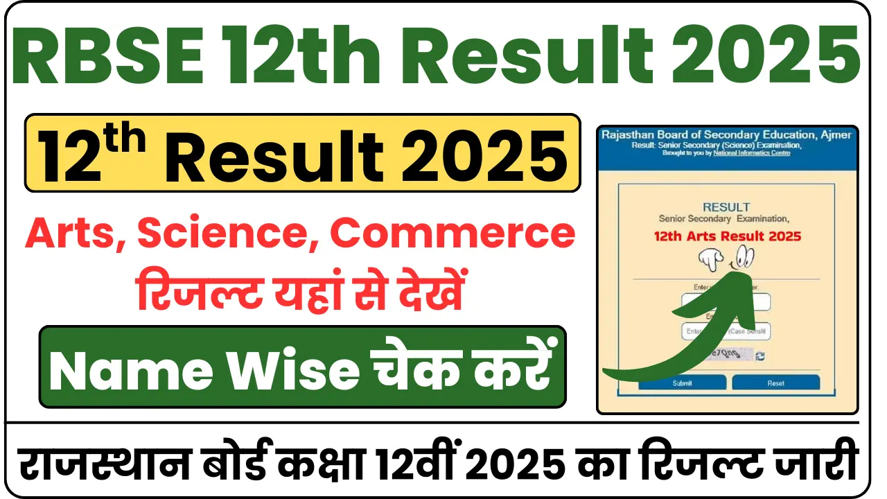 Rajasthan Board 12th Art's Result 2025