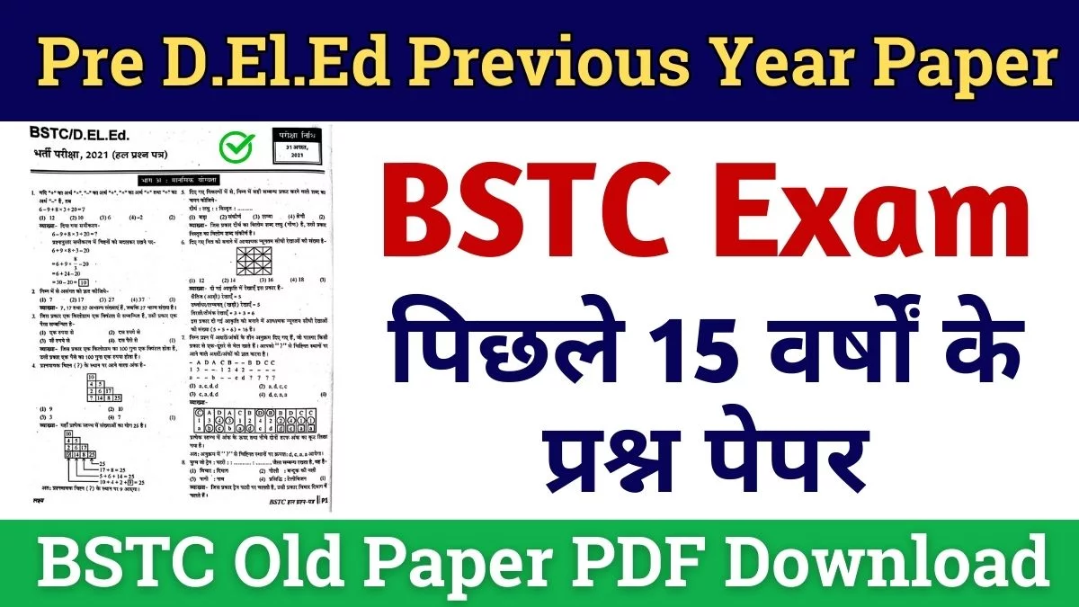 Rajasthan BSTC Old Paper PDF Download