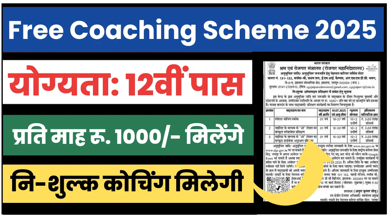Rajasthan Free Coaching Yojana 2025