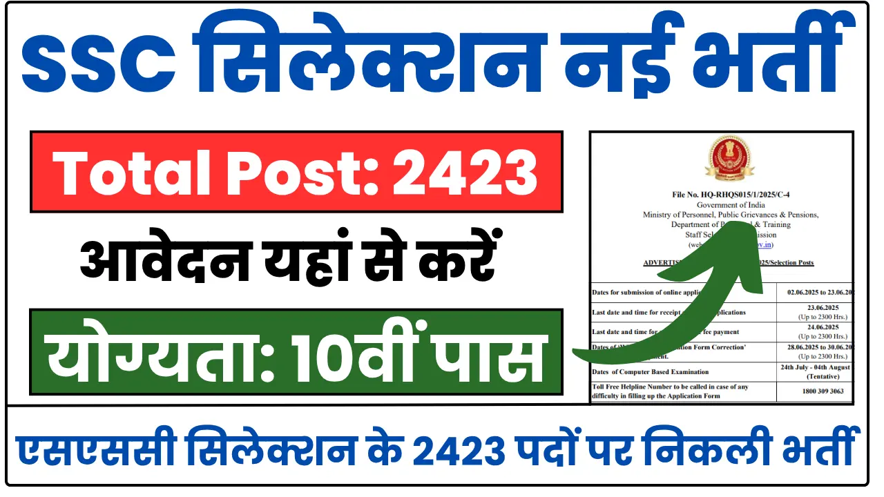 SSC Selection Post 13 Recruitment 2025