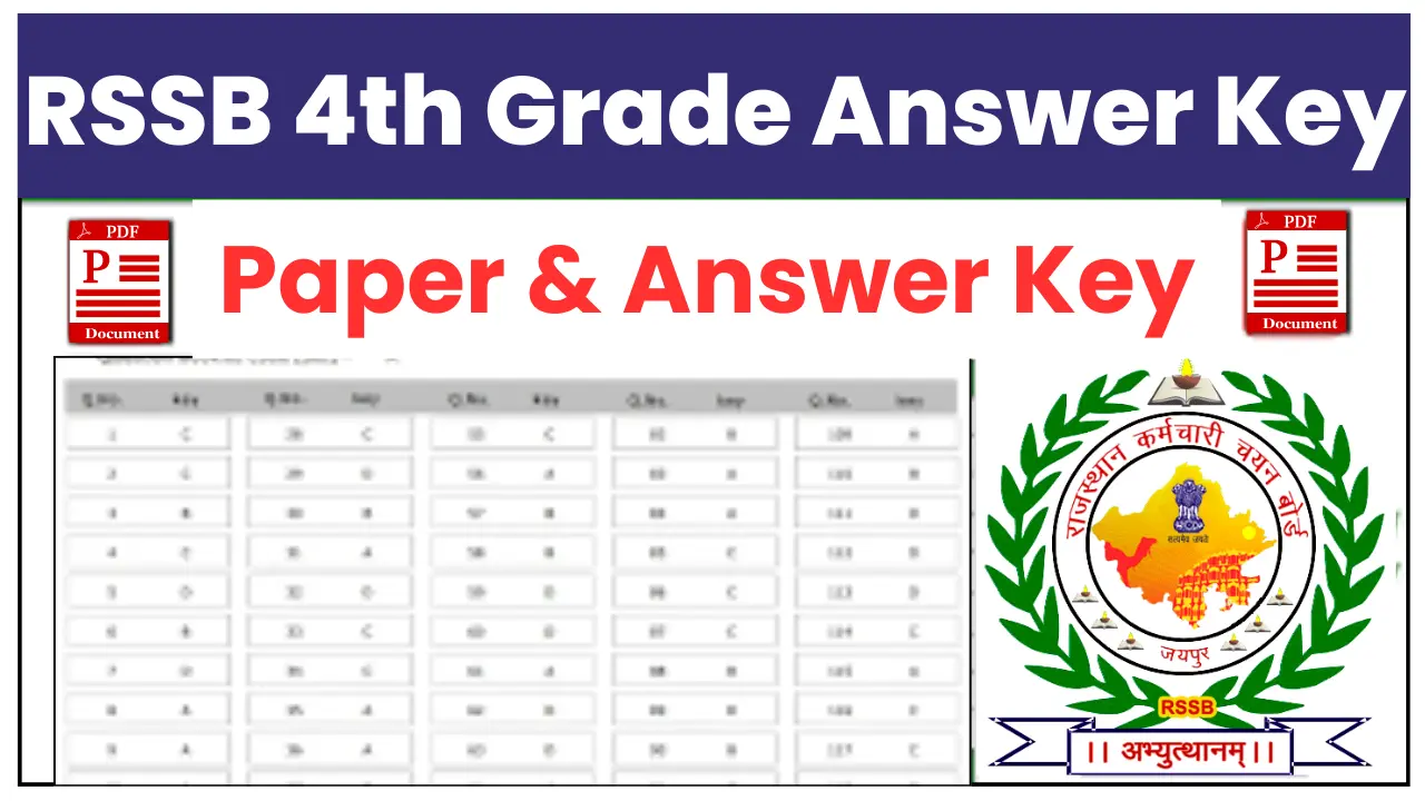 Rajasthan 4th Grade Answer Key 2025 